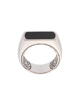 John Hardy Silver and Onyx Classic Chain Ring