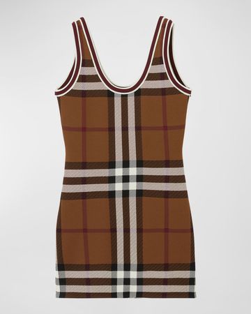 Burberry Maisie Check Sleeveless Mini Dress | Neiman Marcus