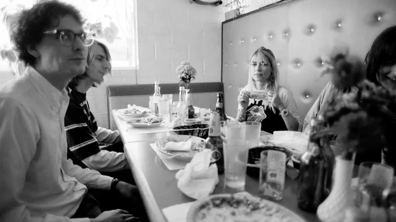Steve Turner and Mark Arm of Mudhoney with Kim Gordon of Sonic Youth at El Gallito, Seattle, 1991 90s music grunge