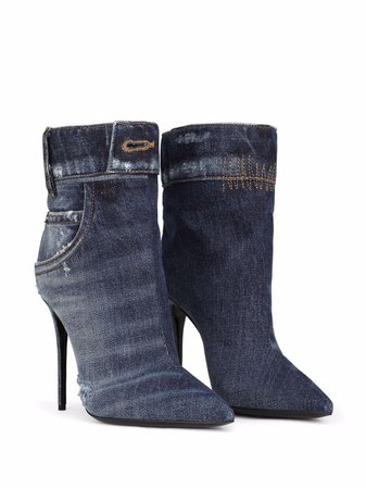 Dolce & Gabbana Denim pointed-toe Boots - Farfetch