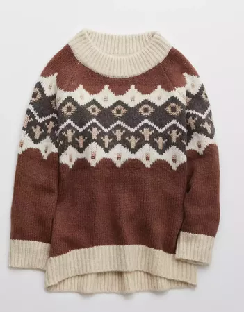 Aerie Holiday Fairisle Oversized Sweater