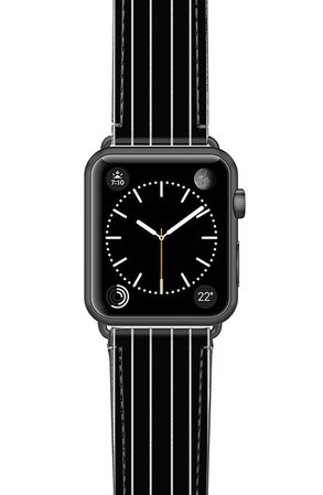 Casetify Black Stripe Saffiano Faux Leather Apple Watch® Strap | Nordstrom