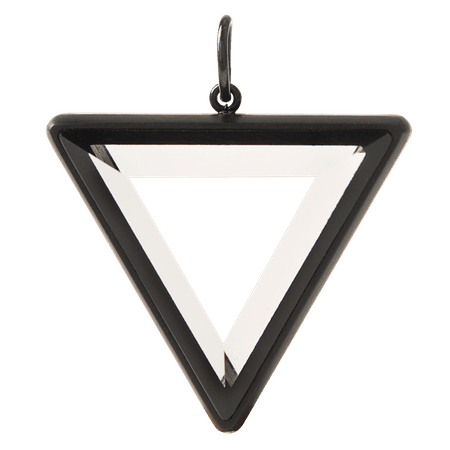 Black Beveled Glass Triangle Locket