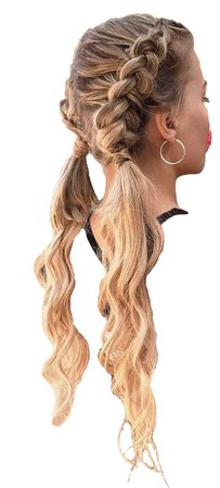long blonde half braided hair