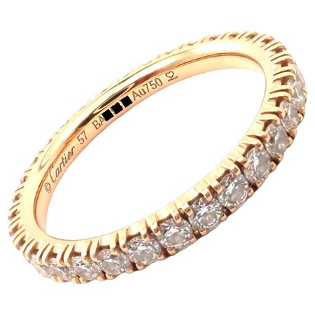 Cartier Étincelle De Cartier Diamond Eternity Rose Gold Band Ring For Sale at 1stDibs