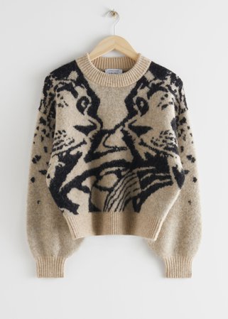 Jacquard Knit Sweater - Tiger Print - Sweaters - & Other Stories