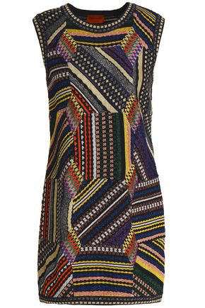 Patchwork-effect metallic crochet-knit mini dress | MISSONI | Sale up to 70% off | THE OUTNET