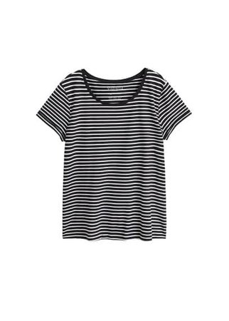 Violeta BY MANGO Stripes organic cotton t-shirt