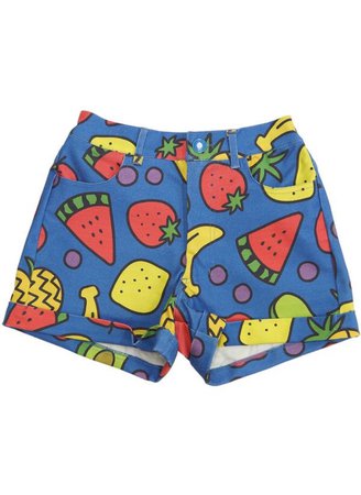 80s 90s fruit blue watermelon banana strawberry shorts fun
