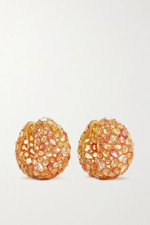 Gold 18-karat gold, sapphire and diamond hoop earrings | Lorraine Schwartz | NET-A-PORTER