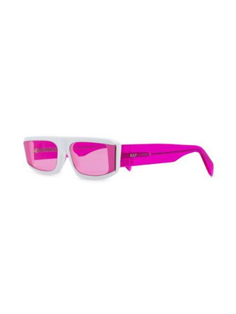 Retrosuperfuture rectangular frame sunglasses white & pink JE6 - Farfetch