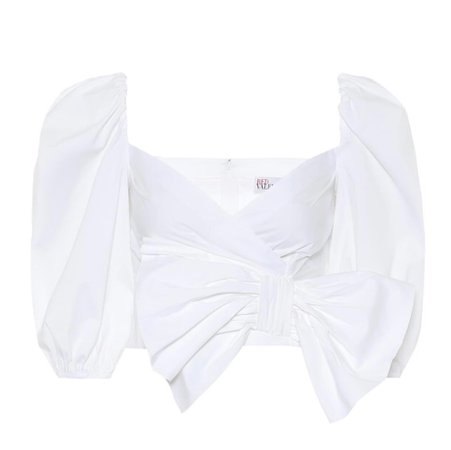 white bow crop top