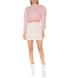Checked Tweed Miniskirt - Alessandra Rich | Mytheresa