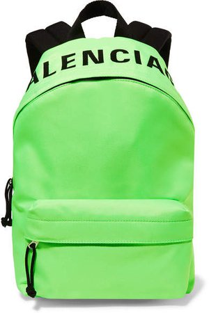 Wheel Neon Embroidered Shell Backpack - Green