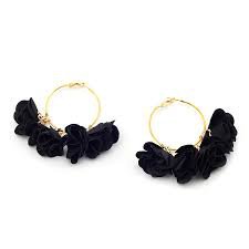 black flower earring - Google Search