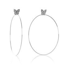 Evelyn Signature 4" White Gold Plated Hoop Earrings - Everything Else