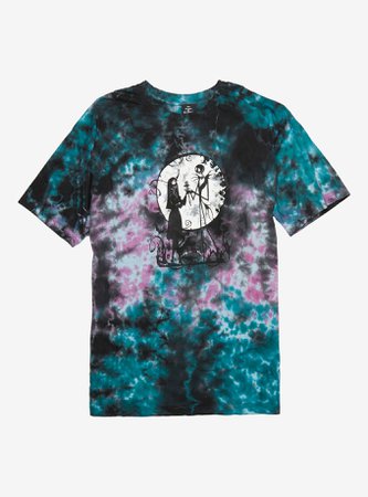 The Nightmare Before Christmas Jack & Sally Tie-Dye Oversized Girls T-Shirt Plus Size