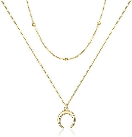 Amazon.com: Dainty Layering Pearls Necklace Bar Necklace Hammered Disc Pendant Necklace Simple Layering Necklace Gold Plated Choker for Women: Clothing, Shoes & Jewelry