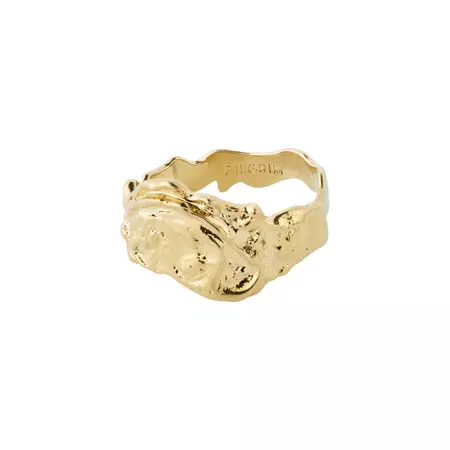 BLOSSOM recycled organic shaped ring gold-plated – Pilgrim