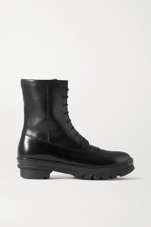 15 Matte And Patent-leather Ankle Boots - Black