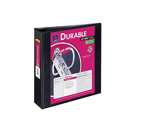 Amazon.com : Avery Durable View Binder, 2" Slant Rings, 500-Sheet Capacity, DuraHinge, Black (17031) : Office Products