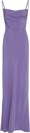 Sandra Mansour Champ De Lavende Silk-Blend Slip Dress Size: 34