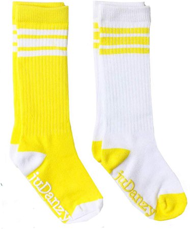 Amazon.com: juDanzy knee high team color tube socks for toddler and youth boys and girls (2 Pack) (2-4 Years (Shoe Size 6C-9C) - With Anti-slip grip, Yellow): Gateway