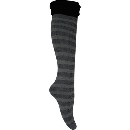 Slouch Striped Knee High Socks in Black - Poppysocks