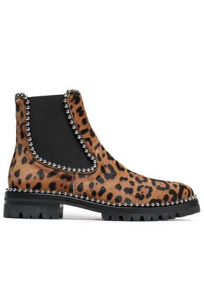 Studded leopard-print calf hair ankle boots | ALEXANDER WANG | Sale up to 70% off | THE OUTNET