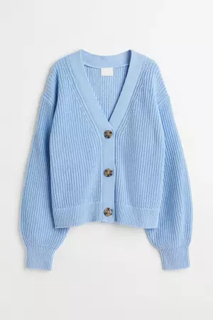 Rib-knit Cardigan - Light blue - Ladies | H&M US