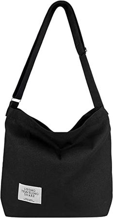 Amazon.com: Tote Bag for Women Canvas Cute Tote Bag Aesthetic Hobo Bags for Women for Work Travel Easy to Fold (Black) : Clothing, Shoes & Jewelry