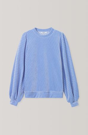 GANNI (US) Velvet Jersey Puff Sweatshirt ( 145.00 USD ) | Shop your new Velvet Jersey Puff Sweatshirt at GANNI.COM