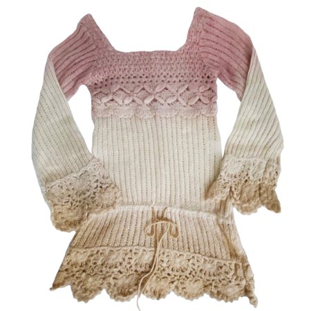 vintage ombre crochet knit dress