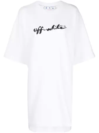 Off-White logo-print T-shirt Dress - Farfetch