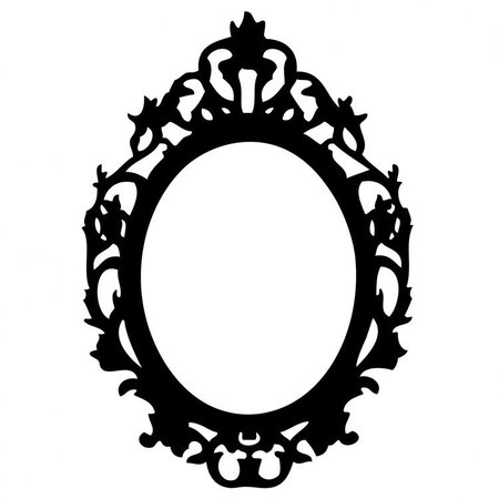 black oval frame