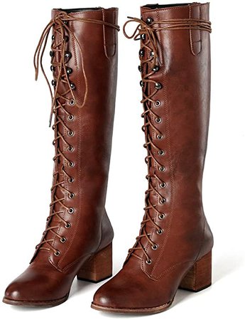 Women's Lace up Knee High Boots