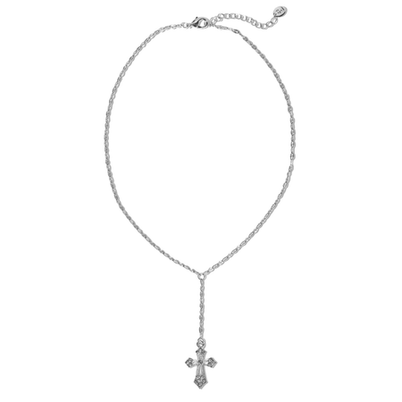 'Peyton" Silver Cross Drop Necklace – Gemini Jewels
