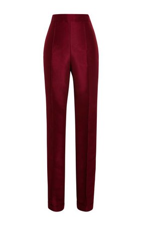satin red trouser pants
