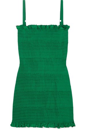 Molly Goddard | Lowell ruched seersucker mini dress | NET-A-PORTER.COM