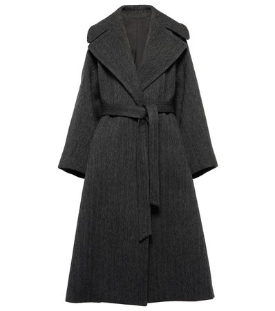 Alaïa - Herringbone wrap coat | Mytheresa