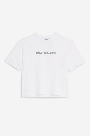 Logo Crop T-Shirt by Calvin Klein | Topshop
