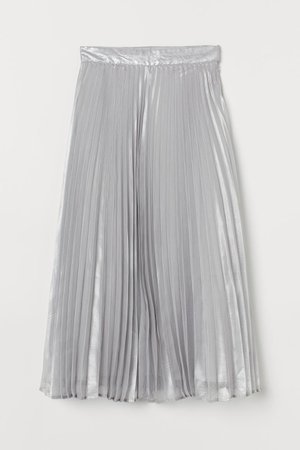 Pleated Skirt - Silver-colored - Ladies | H&M US