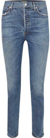 Olivia High-rise Slim-leg Jeans - Mid denim