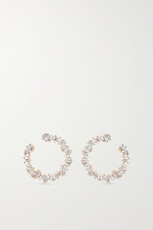 Rose gold 18-karat rose gold diamond hoop earrings | Suzanne Kalan | NET-A-PORTER