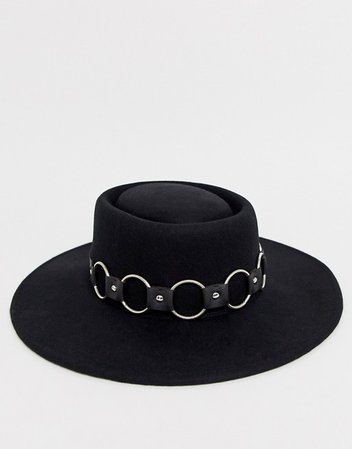 ASOS DESIGN felt matador hat with multi ring strap | ASOS