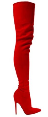Red Suede High Thigh Boots