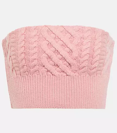 Bimba Wool Cropped Bustier in Pink - Emilia Wickstead | Mytheresa
