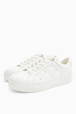 COOPER White Quilted Sneakers | Topshop