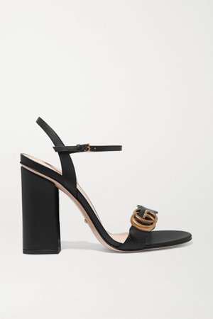 Black Marmont logo-embellished leather sandals | Gucci | NET-A-PORTER