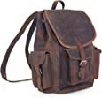 Amazon.com | KomalC 15" Vintage Genuine Buffalo Leather Backpack Rucksack Travel Bag College BagSALE | Backpacks